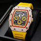 📢📢50% DI SCONTO!! ⏰ Orologio da uomo di lusso a forma di tonneau con decorazioni in strass