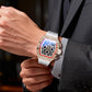 📢📢50% DI SCONTO!! ⏰ Orologio da uomo di lusso a forma di tonneau con decorazioni in strass