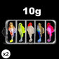 Set di 5 esche morbide con coda a T con confezione
