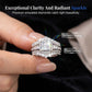 Anello da donna con diamante taglio principessa e incastonato con zirconi