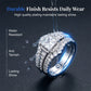 Anello da donna con diamante taglio principessa e incastonato con zirconi