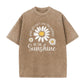 Maglietta unisex dal taglio ampio con stampa vintage a margherite effetto slavato