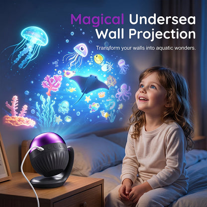 🌊 Proiettore notturno con cielo stellato oceanico e musica per cameretta dei bambini – magia e relax prima della nanna! ⭐🎵✨🌙