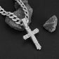 Collana con ciondolo a croce audace hip-hop con strass completi