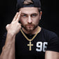 Collana con ciondolo a croce audace hip-hop con strass completi
