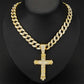 Collana con ciondolo a croce audace hip-hop con strass completi