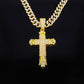 Collana con ciondolo a croce audace hip-hop con strass completi