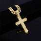 Collana con ciondolo a croce audace hip-hop con strass completi