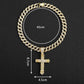 Collana con ciondolo a croce audace hip-hop con strass completi