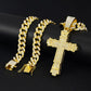 Collana con ciondolo a croce audace hip-hop con strass completi