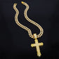 Collana con ciondolo a croce audace hip-hop con strass completi
