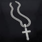 Collana con ciondolo a croce audace hip-hop con strass completi