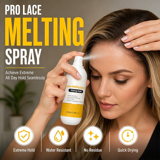 💇‍♀️ Spray Fondente per Parrucche Lace – Tenuta Estrema 24H, Resistente al Calore e Delicato sulla Pelle – Look Invisibile e Naturale ✨