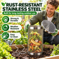 Tubo per compostaggio a lombrichi in acciaio inox per giardini