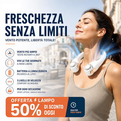 🔇🚨 Tempo Limitato | Ventilatore Raffreddante Collo Senza Rumore -50%